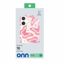 Phone case packaging card with pink butterfly and star design for iPhone 16