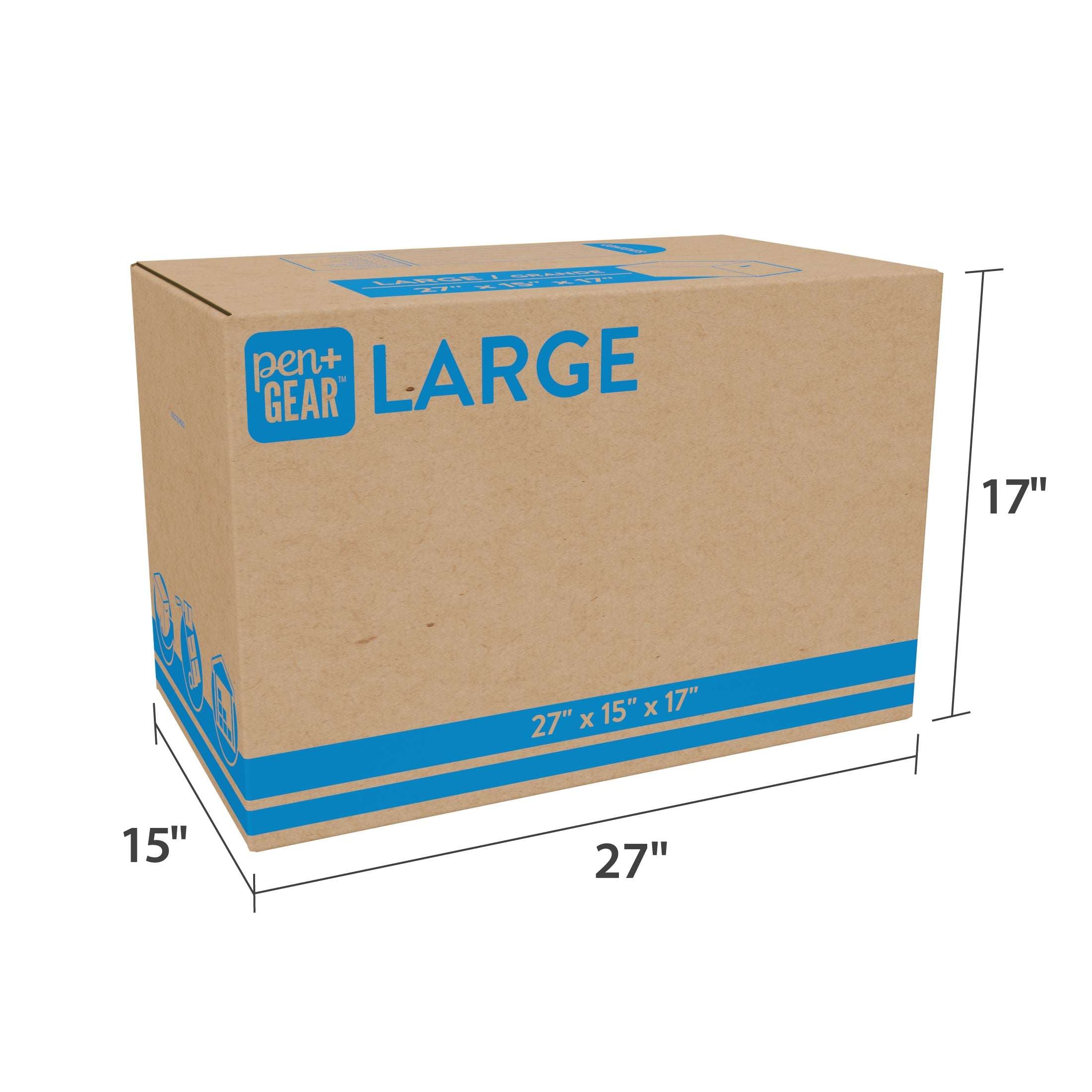 Pen+Gear Large Moving Boxes, 27L x 15W x 17H, Kraft