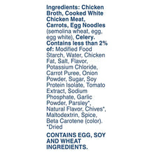 Progresso chicken noodle soup ingredients list text panel