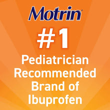 Motrin #1 pediatrician recommended ibuprofen brand promotional graphic