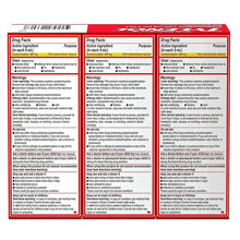 Children's Tylenol drug facts label panel on medicine box