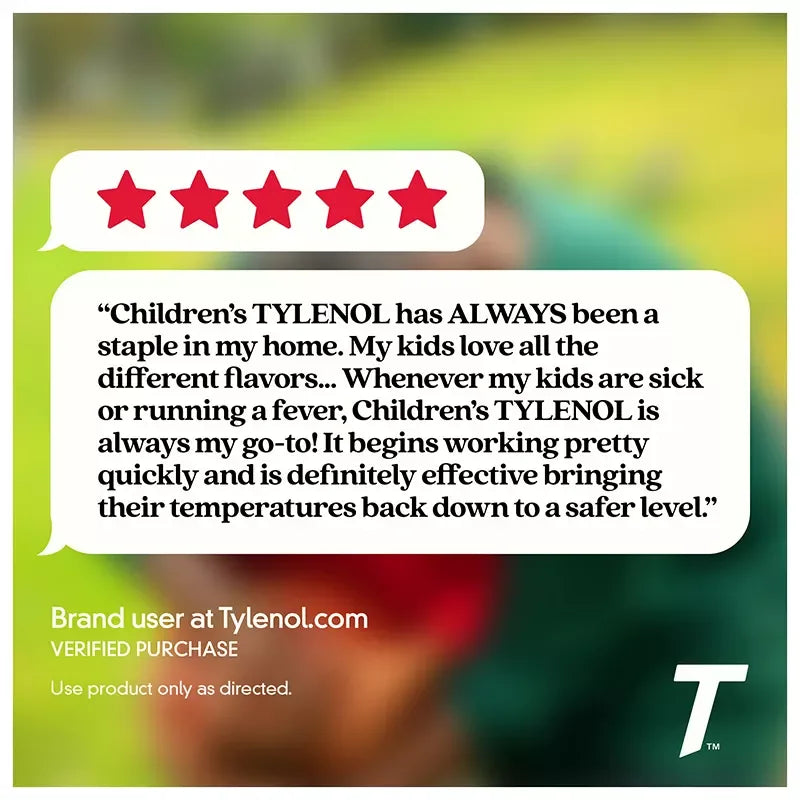 Children's Tylenol Pain + Fever Dye-Free Medicine Cherry Flavor, 3 x 4 fl. oz. - USA MEGA SHOP