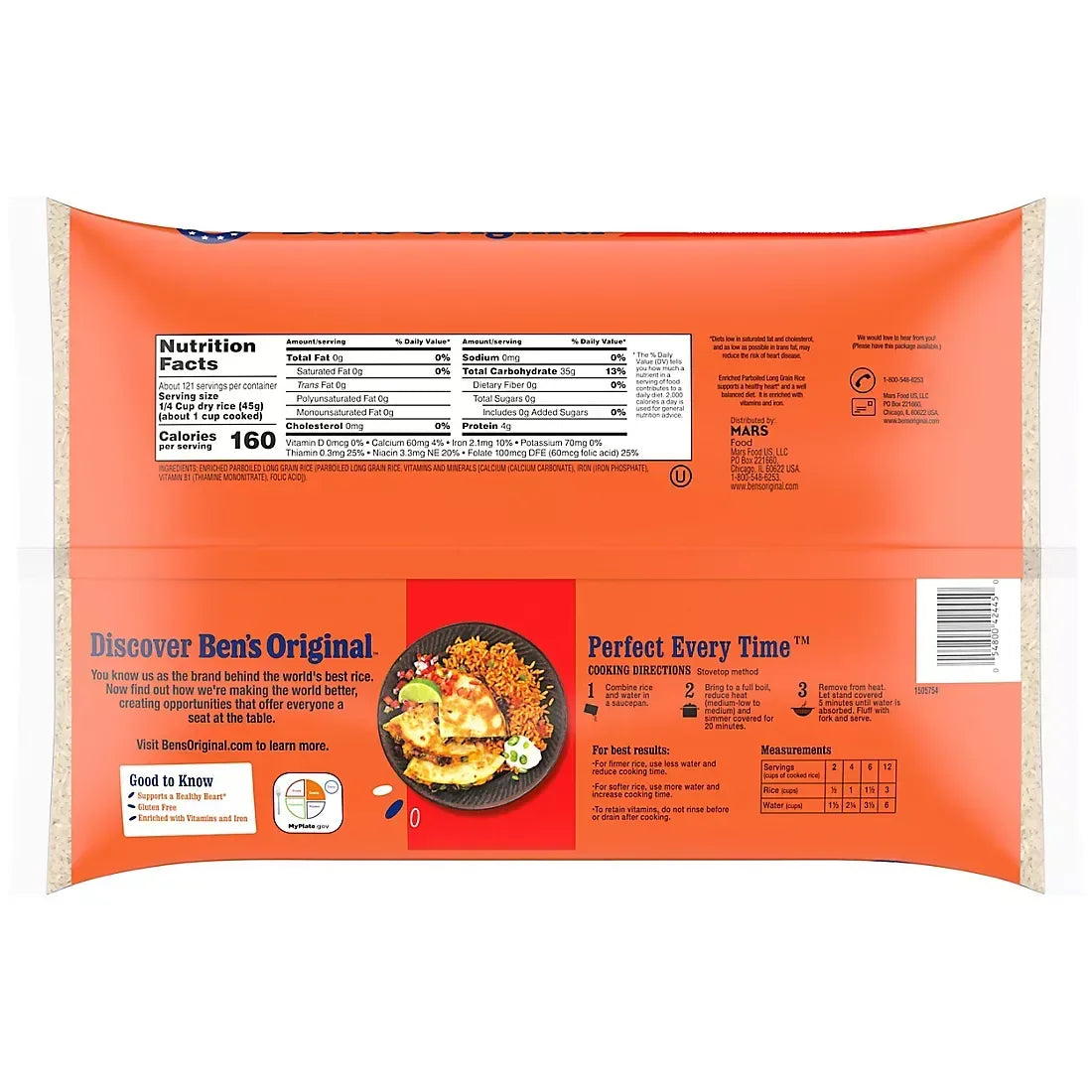 Ben's Original Enriched Long Grain White Parboiled Rice, 12 lbs. - USA MEGA SHOP