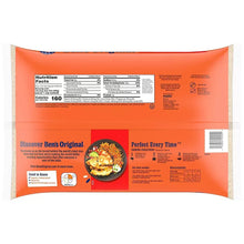 Ben's Original long grain white rice bag, back with nutrition facts panel