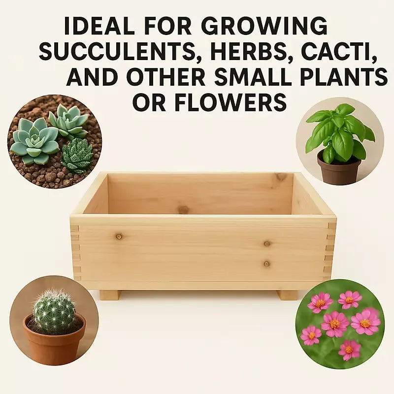 Timber Valley Brown Cedar Rectangle Planter for Indoor/Outdoor, 2pk. - USA MEGA SHOP