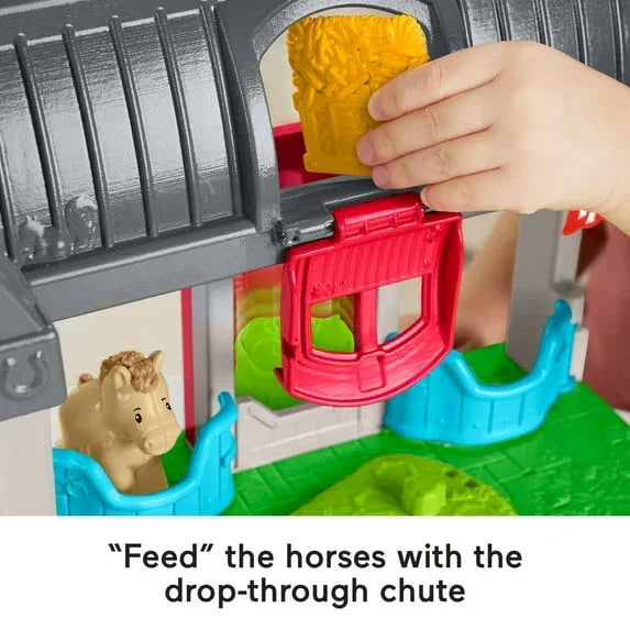 Fisher-Price Little People Friendly Horses Stable Toddler Playset with Sounds, 6 Play Pieces - USA MEGA SHOP
