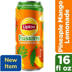 Lipton Fusions Pineapple Mango Lemonade Iced Tea, 16 fl oz Can 12 Pack