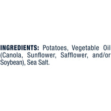 Ingredients list: potatoes, vegetable oil, sea salt