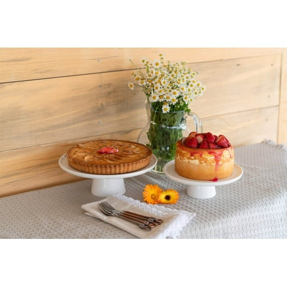 10 Strawberry Street 2 Piece Cake Stand Set, White