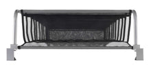 Over-the-door shoe rack top with black mesh panel and metal support arms.