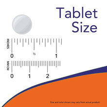 Chewable tablet size diagram with height and length scale markings