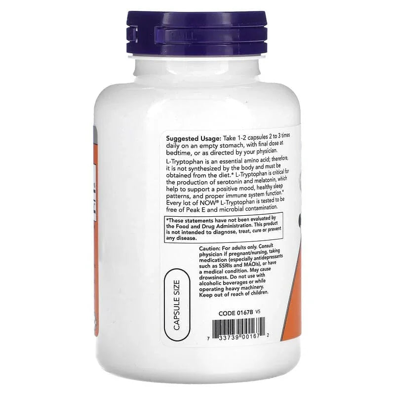 NOW Foods, L-Tryptophan, 500 mg - USA MEGA SHOP