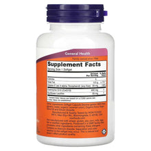 NOW CoQ10 supplement facts panel on the back of a softgel bottle