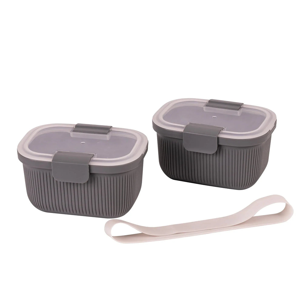 Mainstays Plastic Food Storage Bento Snack Container, Rectangle, Grey, 19oz Capacity, Made for Portable Food Storage - USA MEGA SHOP
