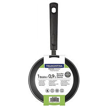Open sauce pan with black handle shown from back on retail card