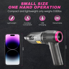 Saker 3-in-1 Car Vacuum Cleaner with 16000PA Powerful Suction, Cordless Handheld Vacuum Cleaner with Multi-Nozzles for Car, Home, Office, Pet
