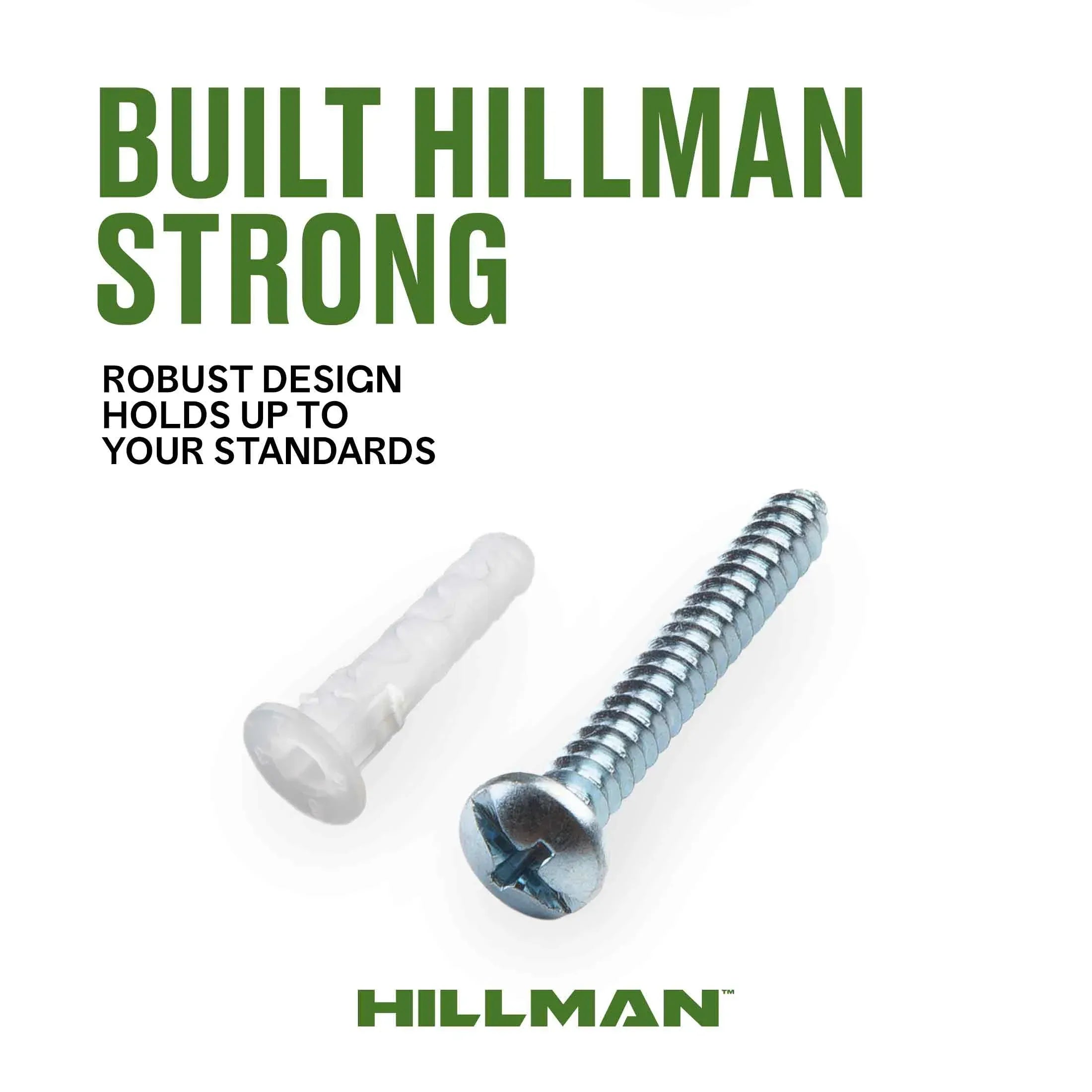 Hillman Caiman Multi-material Wall Anchors, #8-14, Nylon and Steel, 40 lb., White, 4 sets
