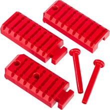 Red pom-pom and tassel maker plastic frame pieces with peg handles