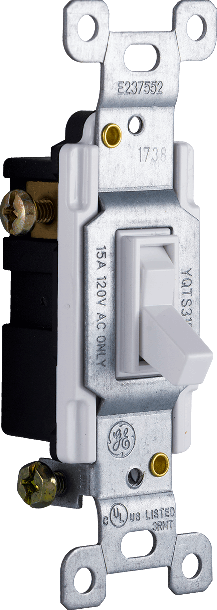 GE UltraPro Heavy-Duty Grounding Toggle Switch, 20 Amps