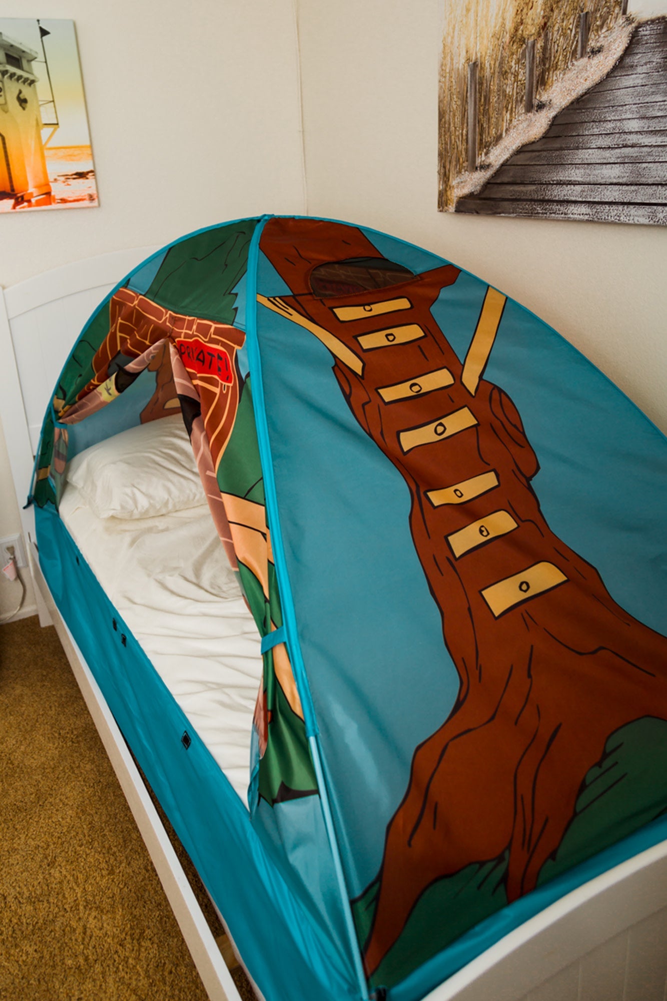 Pacific Play Tents Tree House Pop-up Bed Tent - Full - Polyester, Child