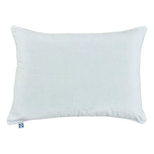 Light blue rectangular pillow with stitched edges