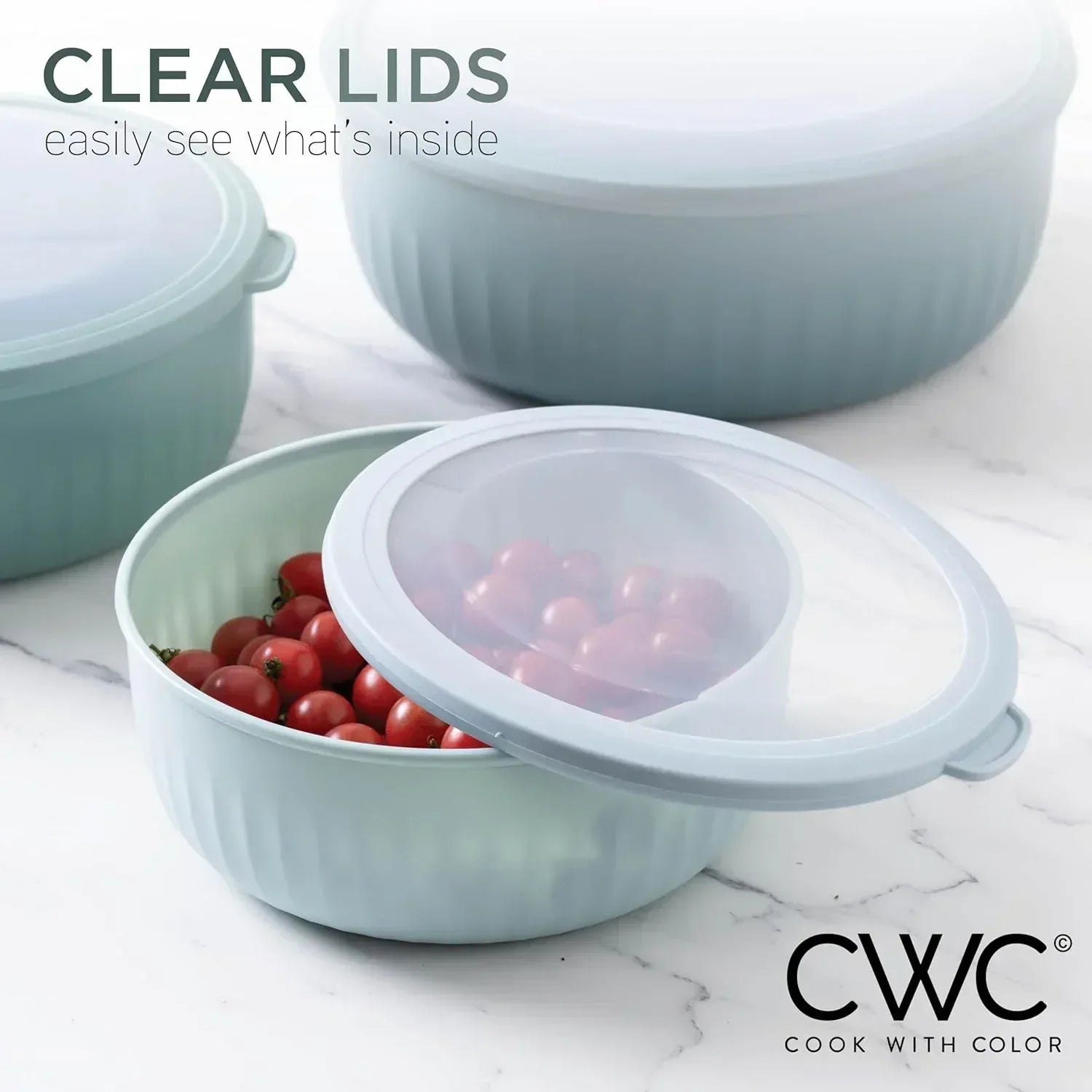 COOK WITH COLOR Meal Prep Containers Wide Mixing Bowls Food Storage Containers with Lid - USA MEGA SHOP