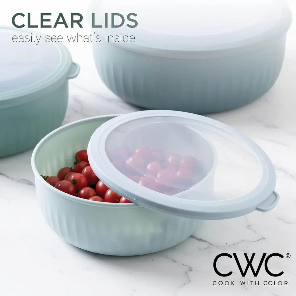 COOK WITH COLOR Meal Prep Containers Wide Mixing Bowls Food Storage Containers with Lid - USA MEGA SHOP