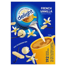 French vanilla coffee creamer singles box, International Delight, 192-count