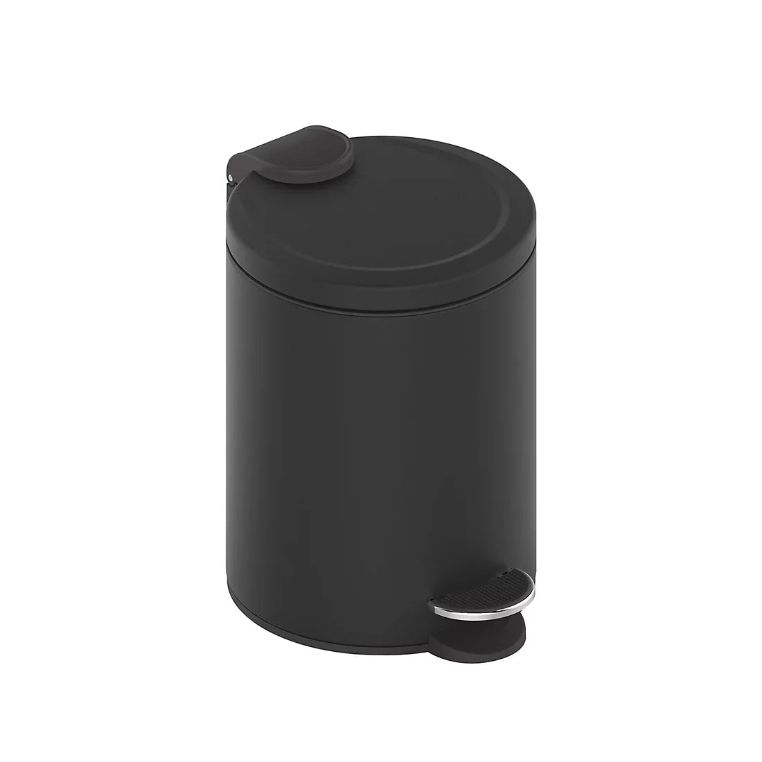 Innovaze 3.2 Gal./12-Liter and 0.8 Gal./3 Liter Stylish Round Shape Metal Step-on Trash Can Combo - Matte Black