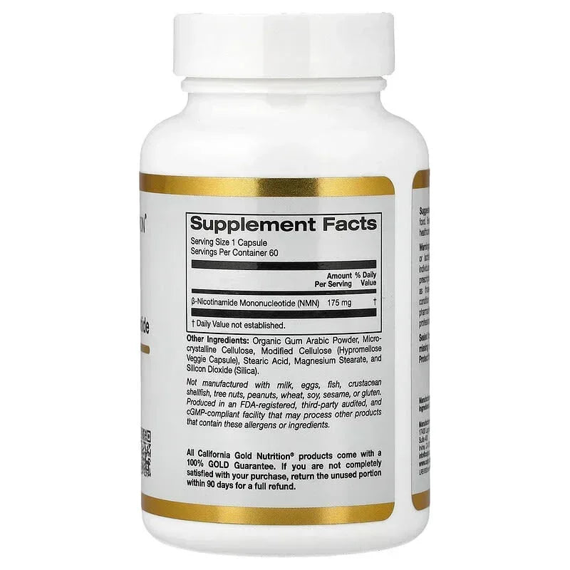 California Gold Nutrition, NMN, 175 mg, 60 Veggie Capsules