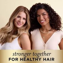 Pantene Daily Moisture Renewal hair care ad with two women and long styled hair