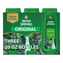 Irish Spring Original body and face wash 3-pack green bottles with caps