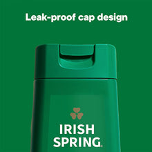 Irish Spring Original green bottle with leak-proof cap design