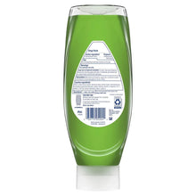 Back view of green Dawn antibacterial EZ-Squeeze soap bottle with ingredient label