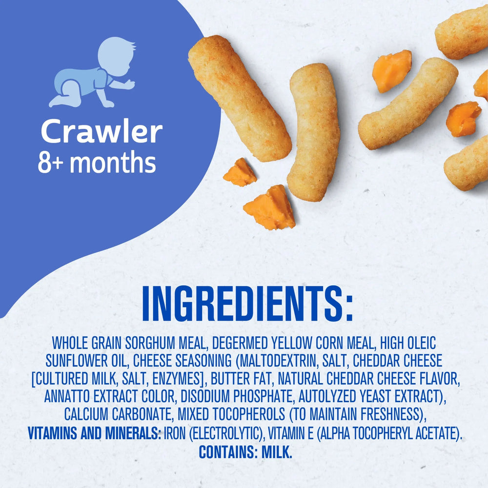 Gerber Stage 3 Baby Food Snacks, Mild Cheddar Lil' Crunchies, Baby Led Feeding 1.48 oz - USA MEGA SHOP