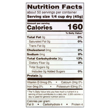 Nutrition Facts panel for basmati rice with calories and nutrients