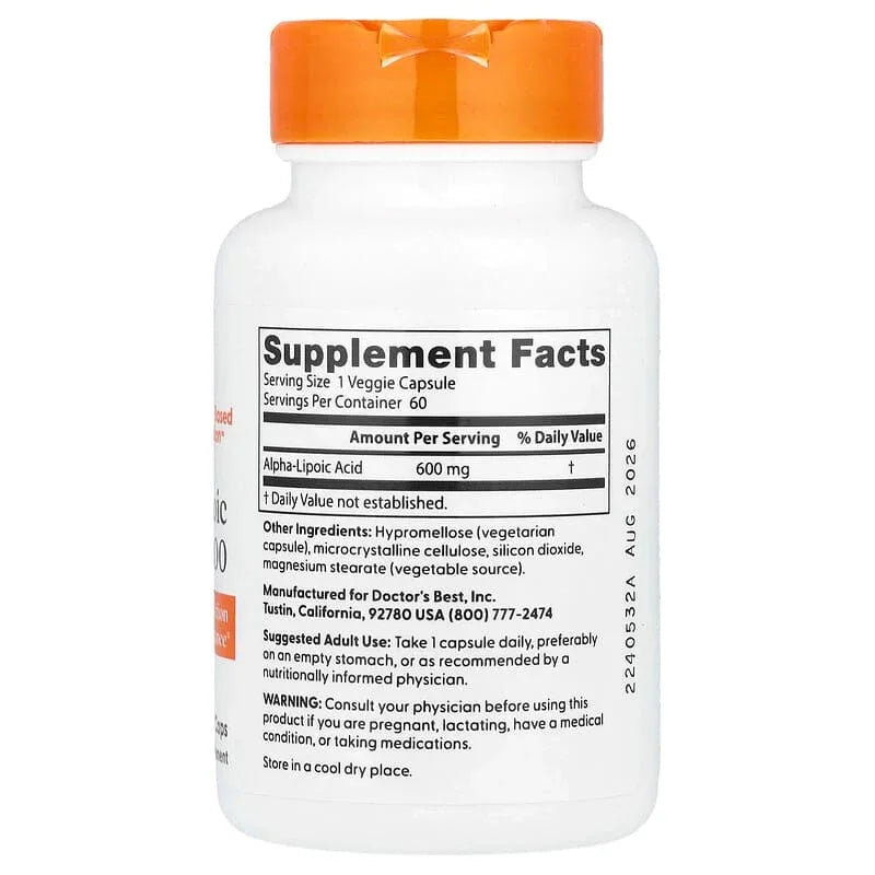 Doctor's Best, Alpha-Lipoic Acid 150, Veggie Caps