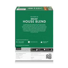 Starbucks Decaf House Blend K-Cup pod box back panel with instructions and recycling icons