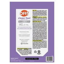 OFF! aerosol back label with directions, warnings, and 8-hour protection