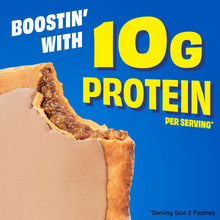 Protein toaster pastries package: 10g protein per serving and cutaway pastry