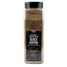 Wellsley Farms ground black pepper bottle with black cap, 17.5 oz