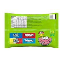 Candy variety bag back panel with 260 pieces text and Jolly Rancher, Twizzlers logos