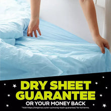 Protective dry sheet layer on a bed, used with nighttime underwear