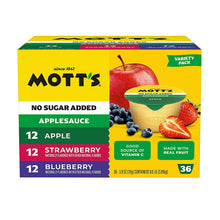 Mott's No Sugar Added Applesauce Variety Pack Cups, 36 pk./3.9 oz.