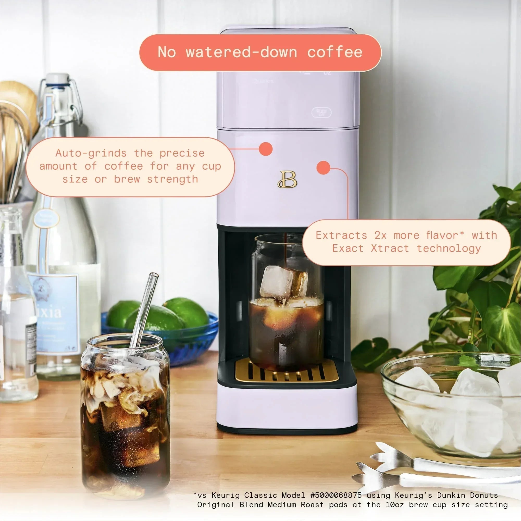 Beautiful Perfect Grind™ Programmable Single Serve Coffee Maker, White Icing by Drew Barrymore