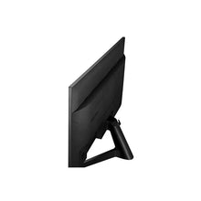 LED monitor side profile with black stand, slim rear housing