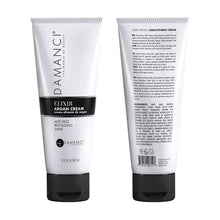 Argan cream tubes shown front and back; white squeeze with black base