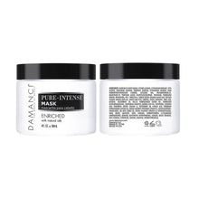 Damanci Pure Intense hair mask jar with label, enriched formula