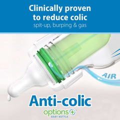 Dr. Brown’s Natural Flow Anti-Colic Options+ Narrow Baby Bottle, 4oz, Slow Flow, 0m+, 3 Pack