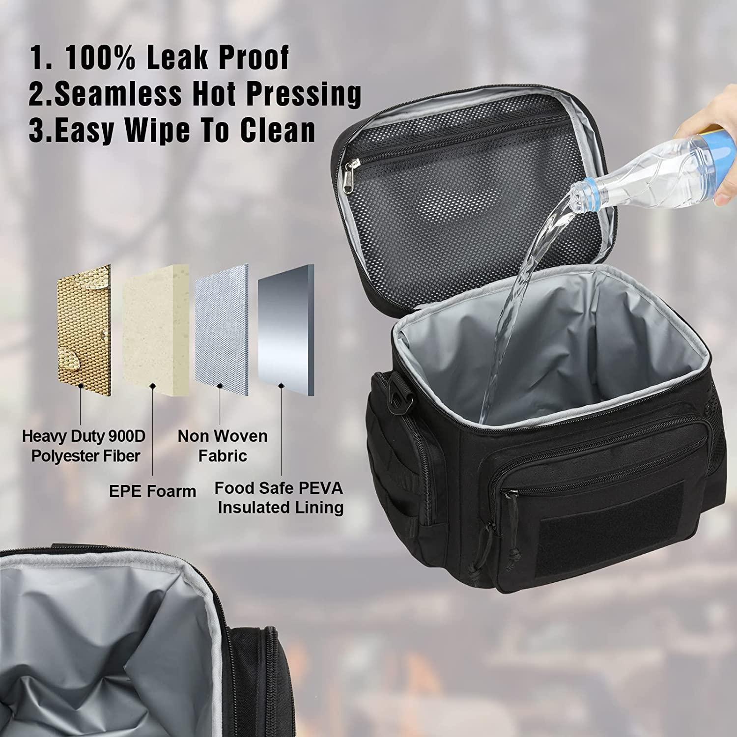 ATRIPACK Lunch Box for Men, Mens Lunch Bag with Webbing Leakproof Insulated Large Capacity Cooler Bag with Adjustable Shoulder Strap(12.3L Black)
